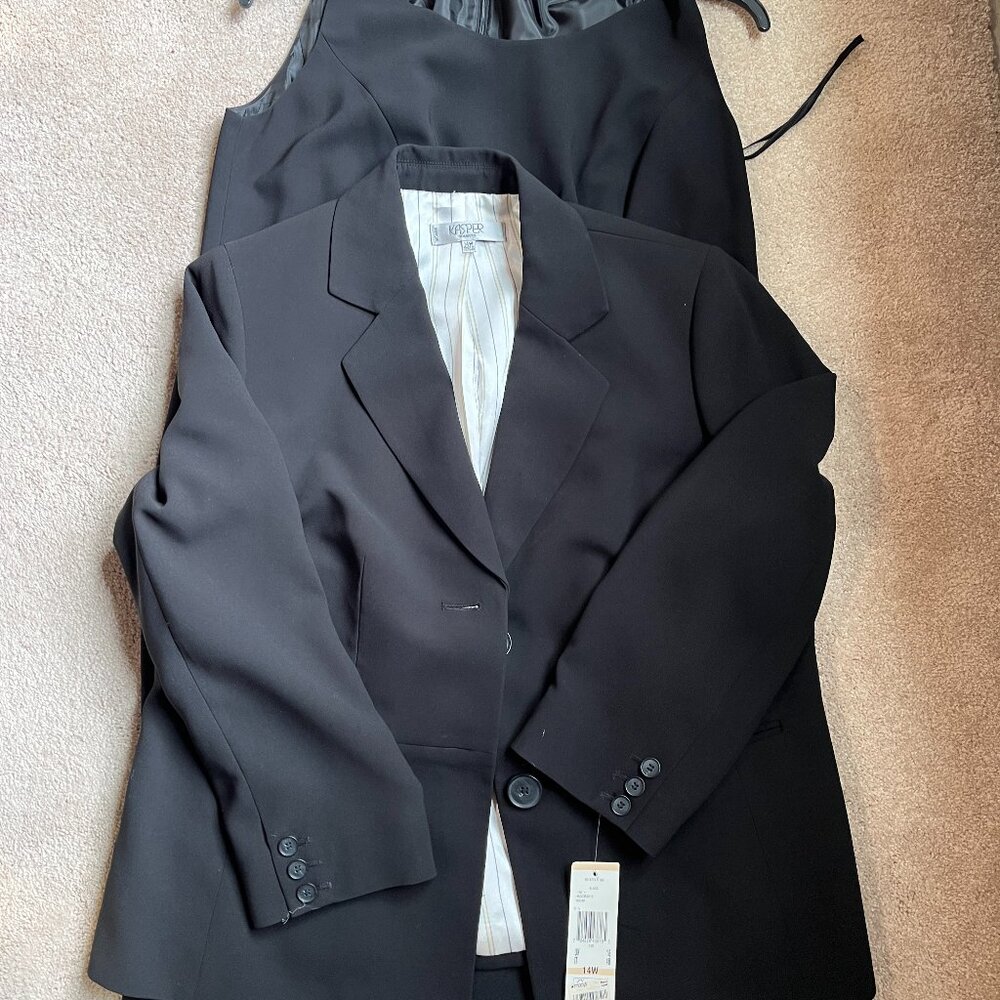 Kasper Black Tank‎ Dress and Jacket - SUIT  (Woman's Separates - NWT - Size 14W)